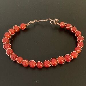 Elegant Red Beaded Bracelet